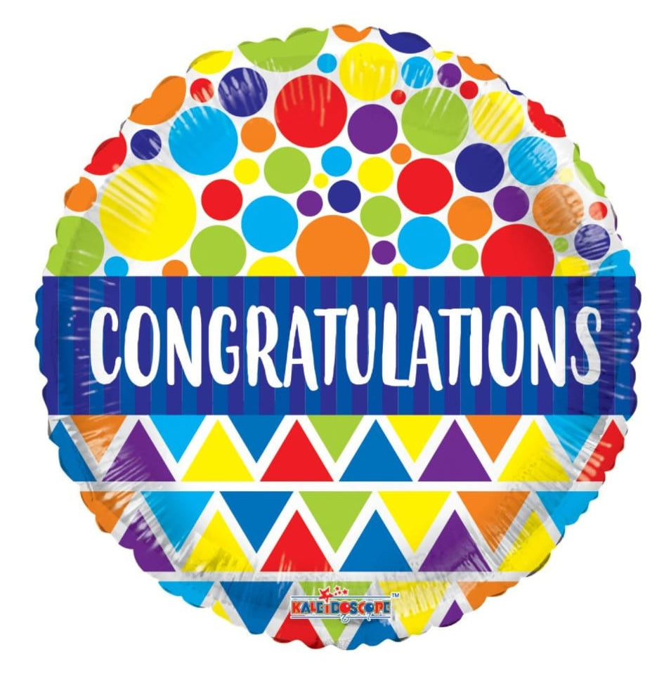 Colorful balloon with 'Congratulations' text
