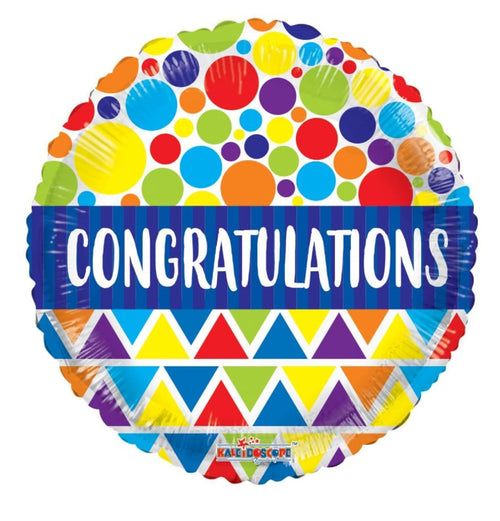 Colorful balloon with 'Congratulations' text