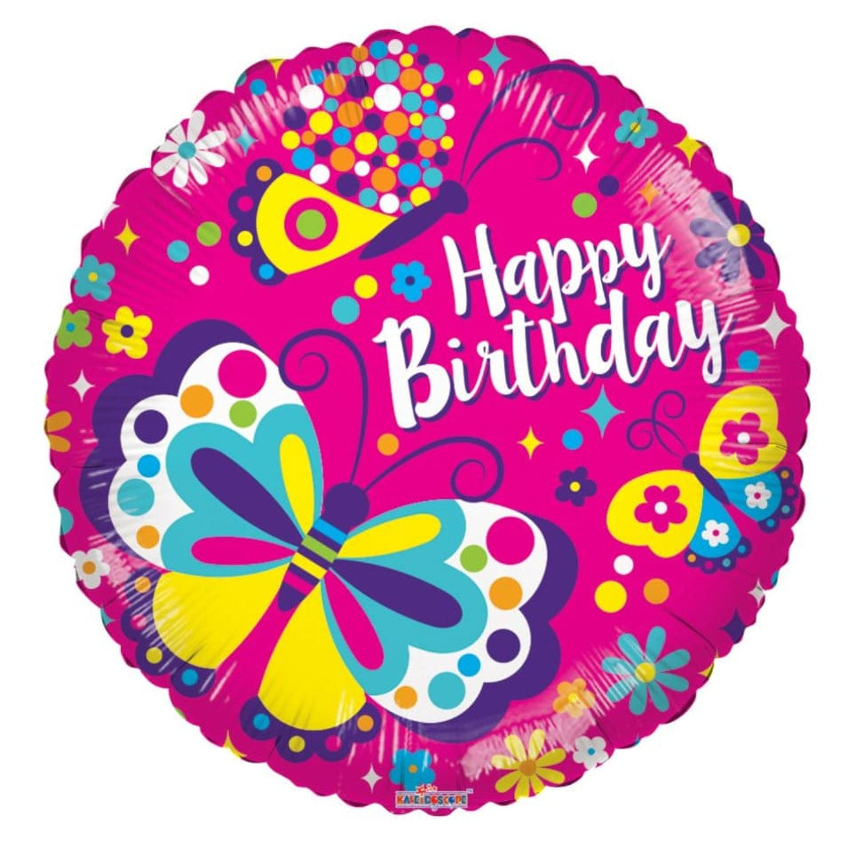 18-inch 'Happy Birthday' butterfly-themed balloon 