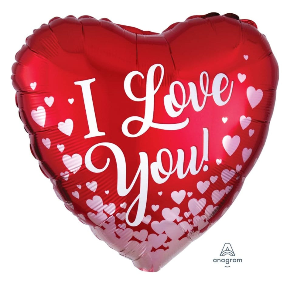 Heart-shaped balloon with 'I Love You!' text 