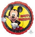 18-inch Mickey Mouse birthday balloon with 'Happy Birthday' text 