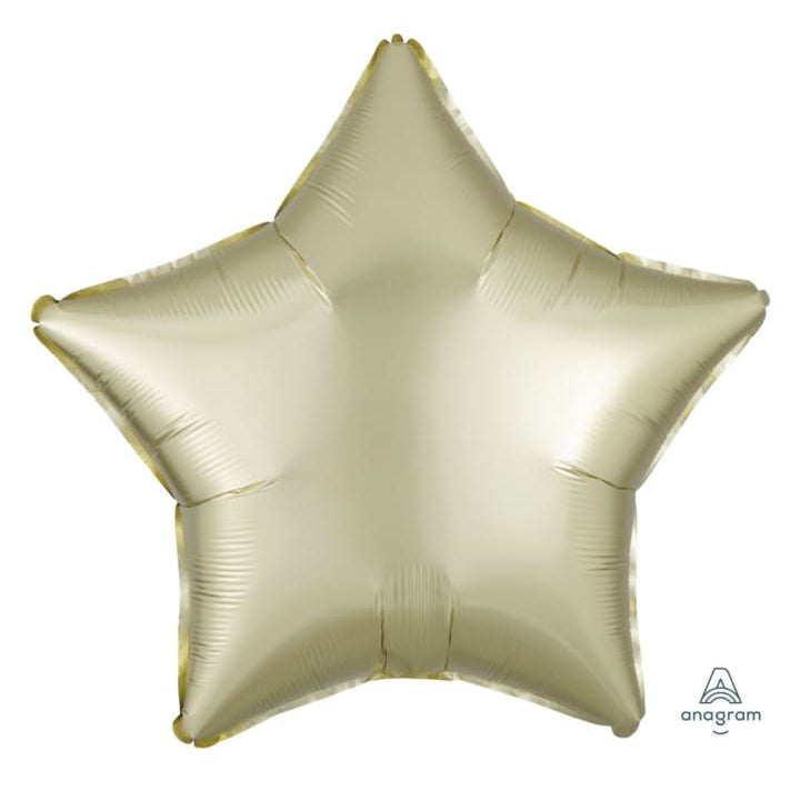 18-inch satin luxe pastel yellow star balloon