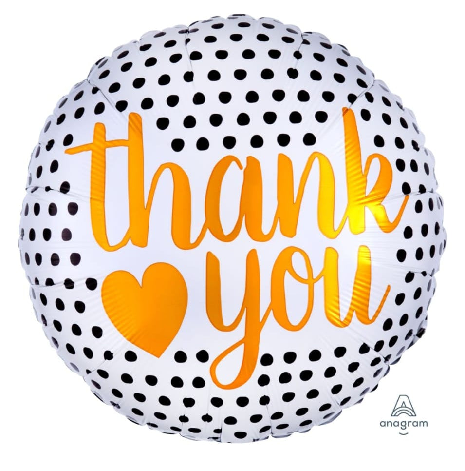 18-inch 'Thank you' balloon with polka dots