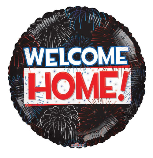 Welcome Home fireworks balloon with 'WELCOME HOME!' 