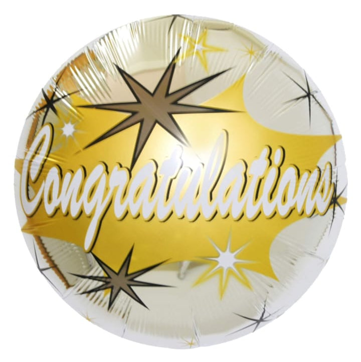18-inch 'Congratulations' gold starburst balloon