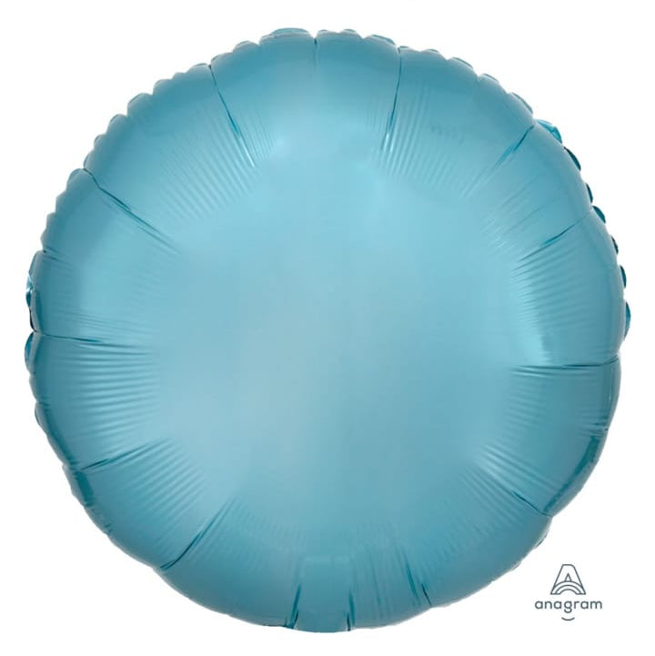 18-inch metallic pearl pastel blue round balloon