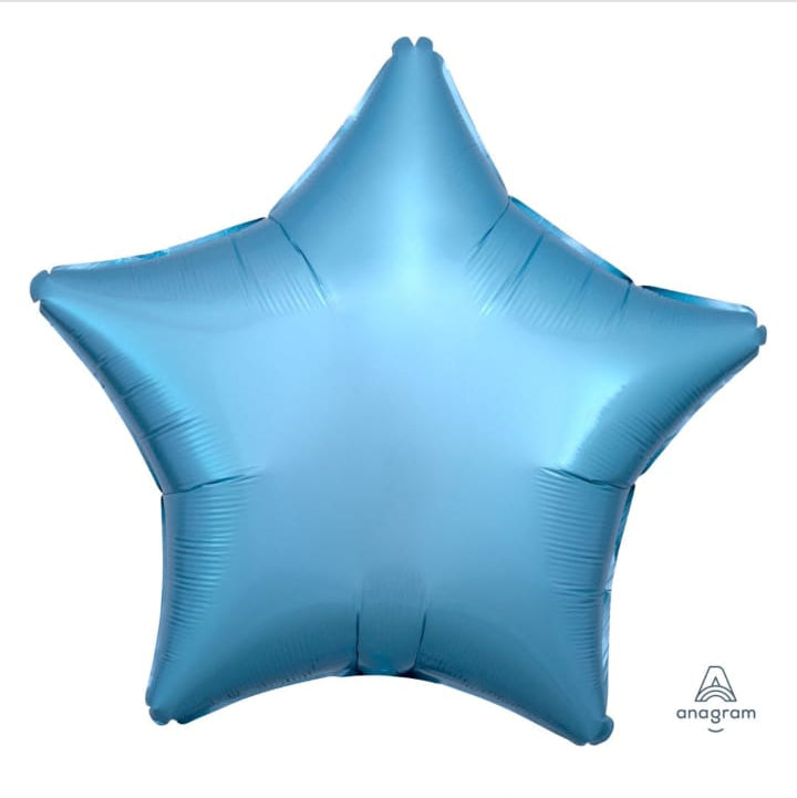 Metallic pearl pastel blue star balloon 
