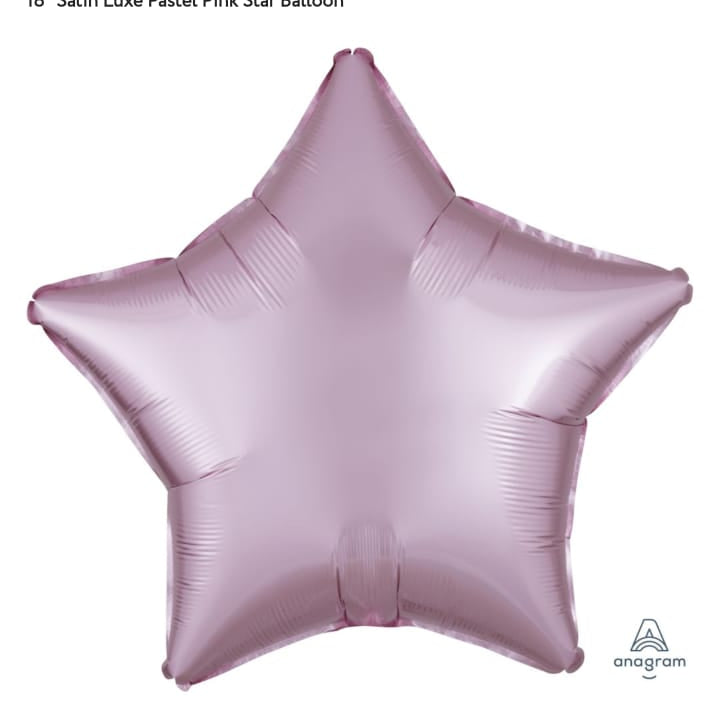 18-inch satin luxe pastel pink star balloon