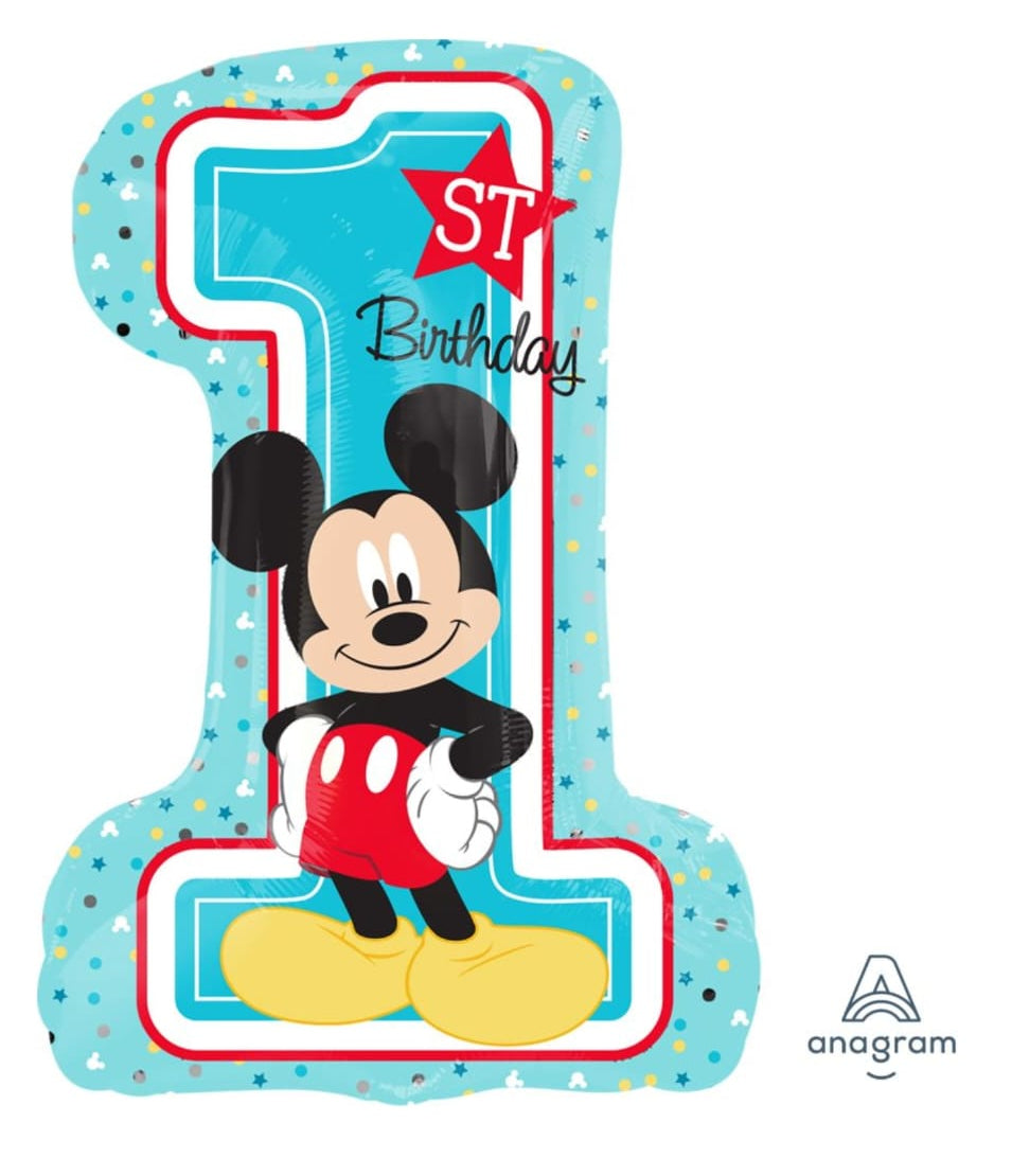 Super Shape Mickey 1st Birthday Balloon 