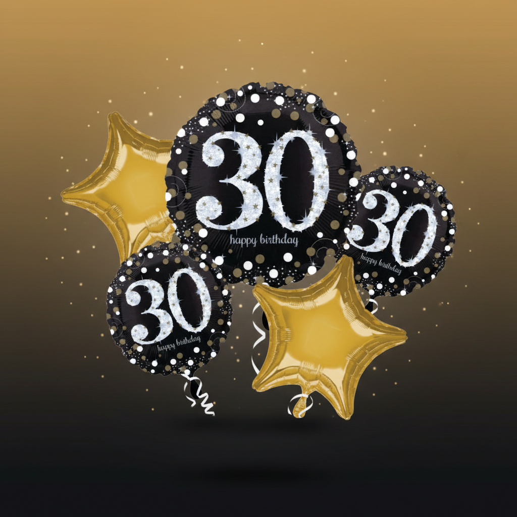 30th Birthday Balloon Bouquet with Background
