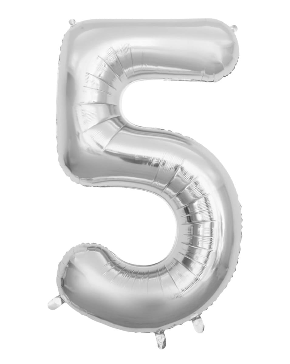 34 inch Silver number 5 balloon 