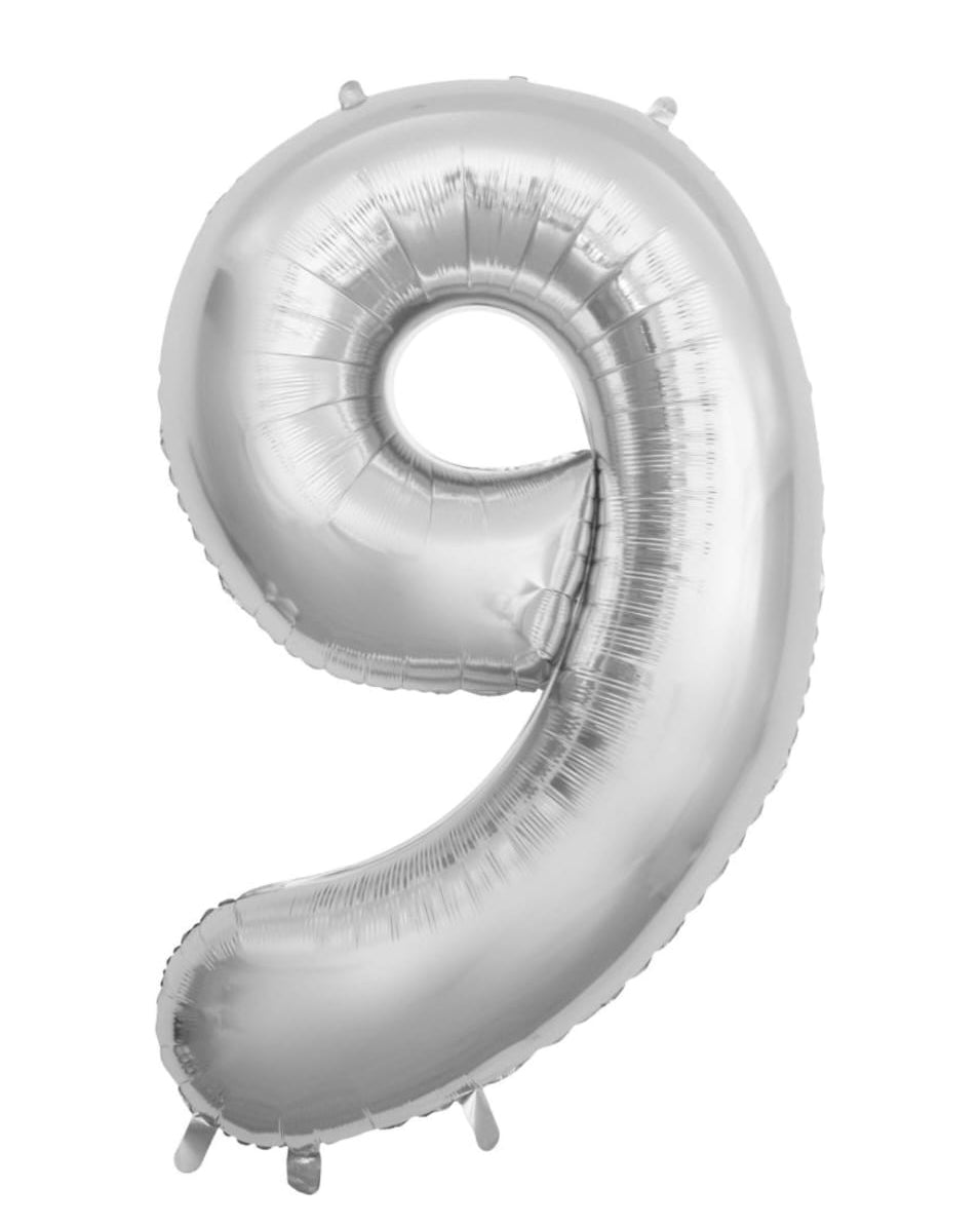 34 inch Silver number 9 balloon 
