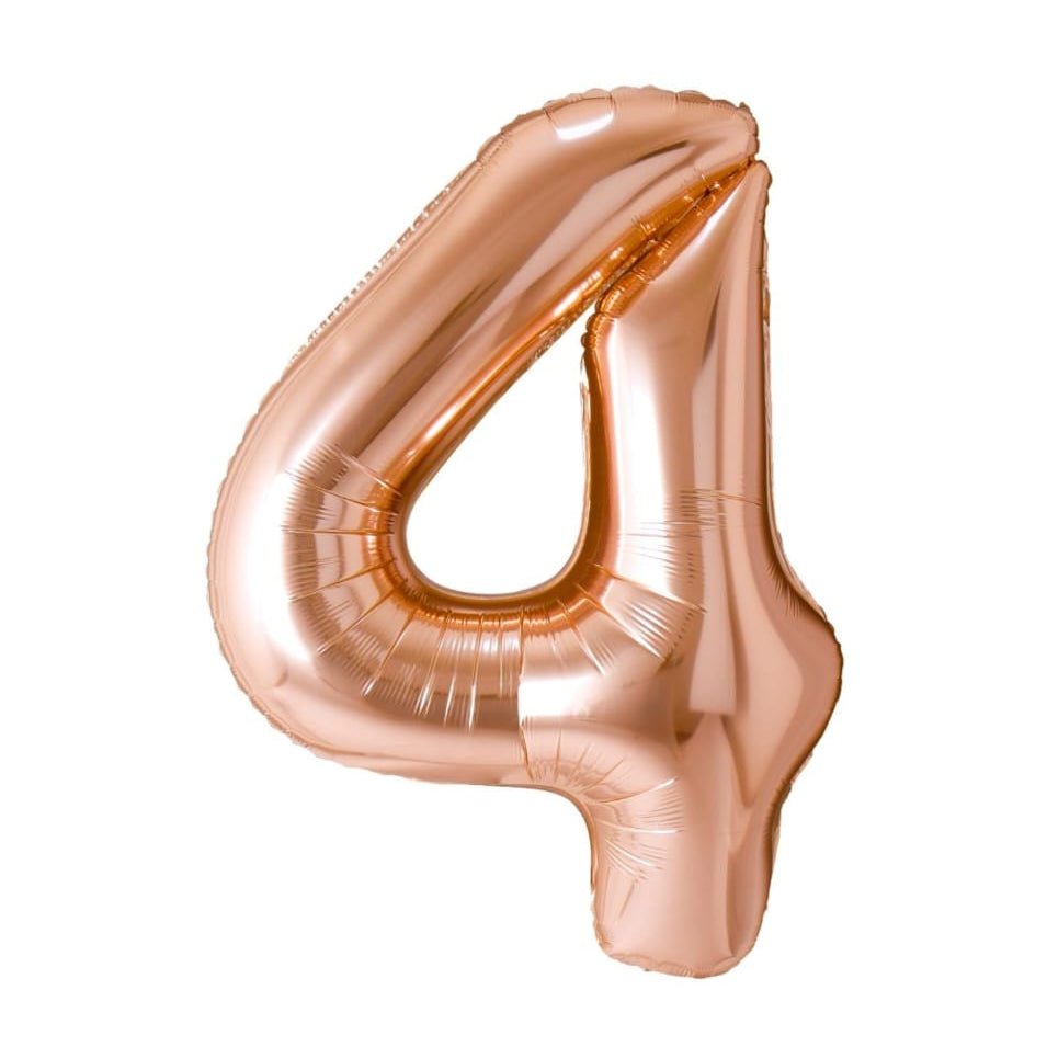 34-inch Rose Gold Number 4 balloon 