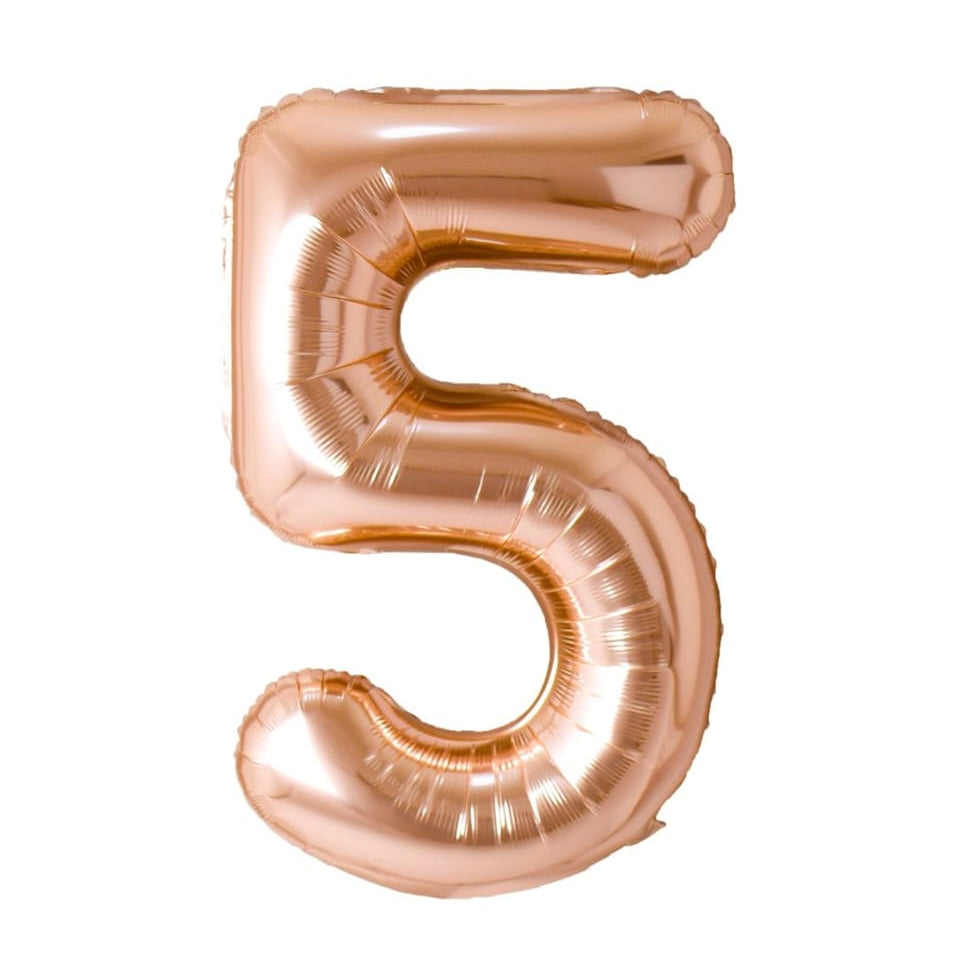 Rose gold number 5  balloon 