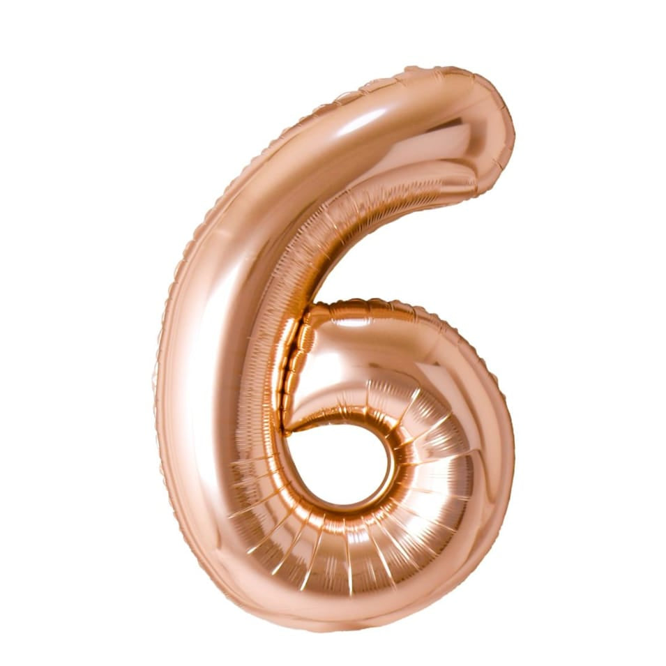 Rose gold number 6 balloon 