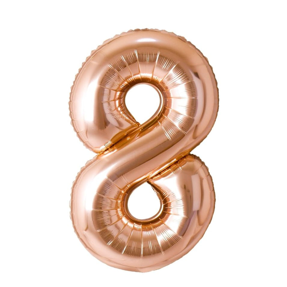 Rose gold number 8  balloon