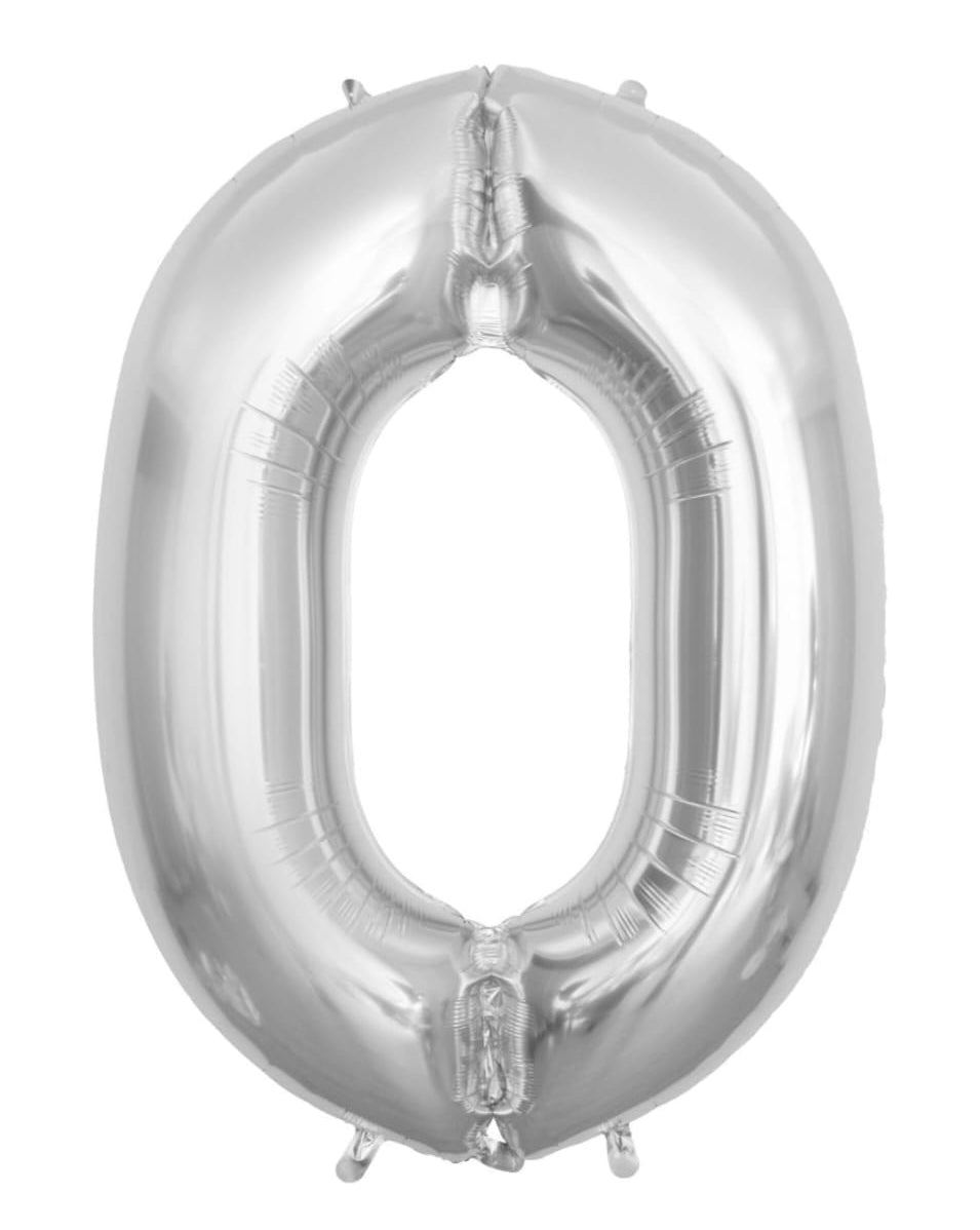 34 inch Silver number 0 balloon  