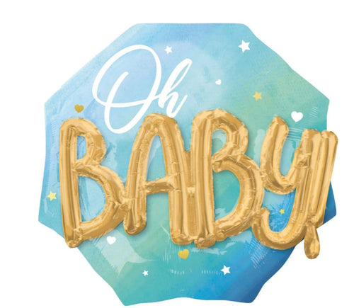 "Oh Baby" 3D Foil Balloon – Jumbo, Helium Included (Mississauga Pickup)