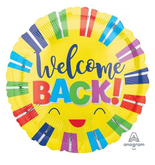 Colorful 'Welcome Back' balloon 