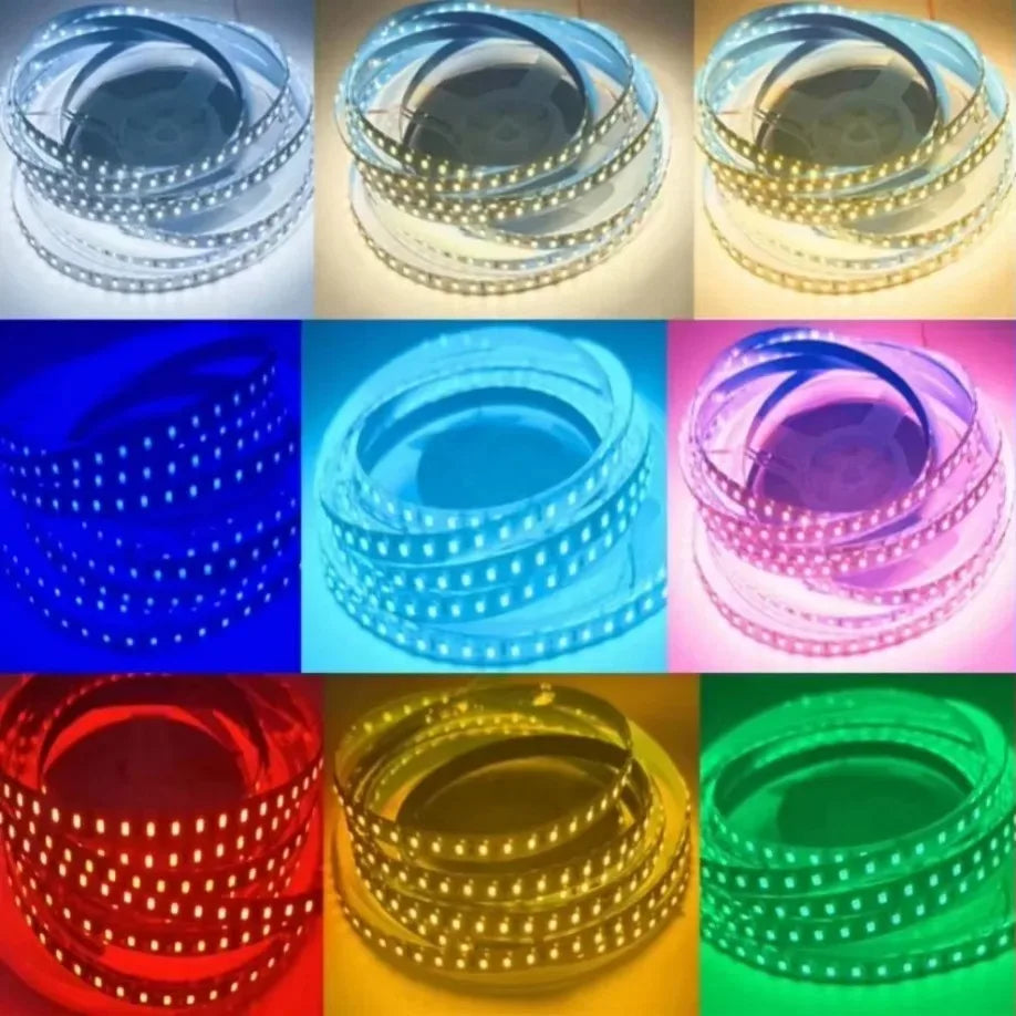 LED strip lights in various colors 