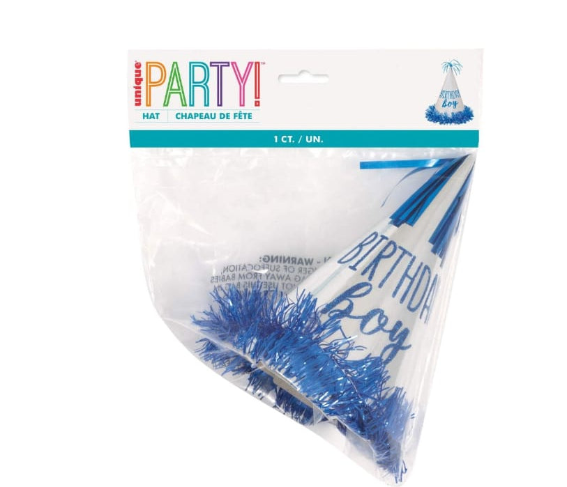  'Birthday Boy' fringe cone hat 