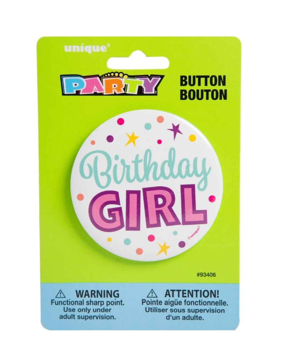 Button with 'Birthday Girl' text