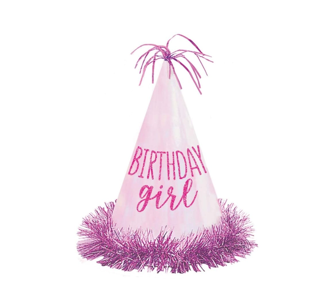 Pink 'Birthday Girl' party hat 