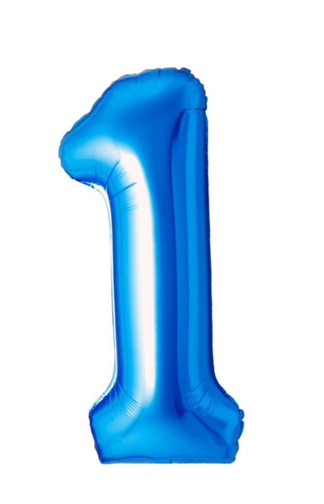 34 inch Number Balloons Blue