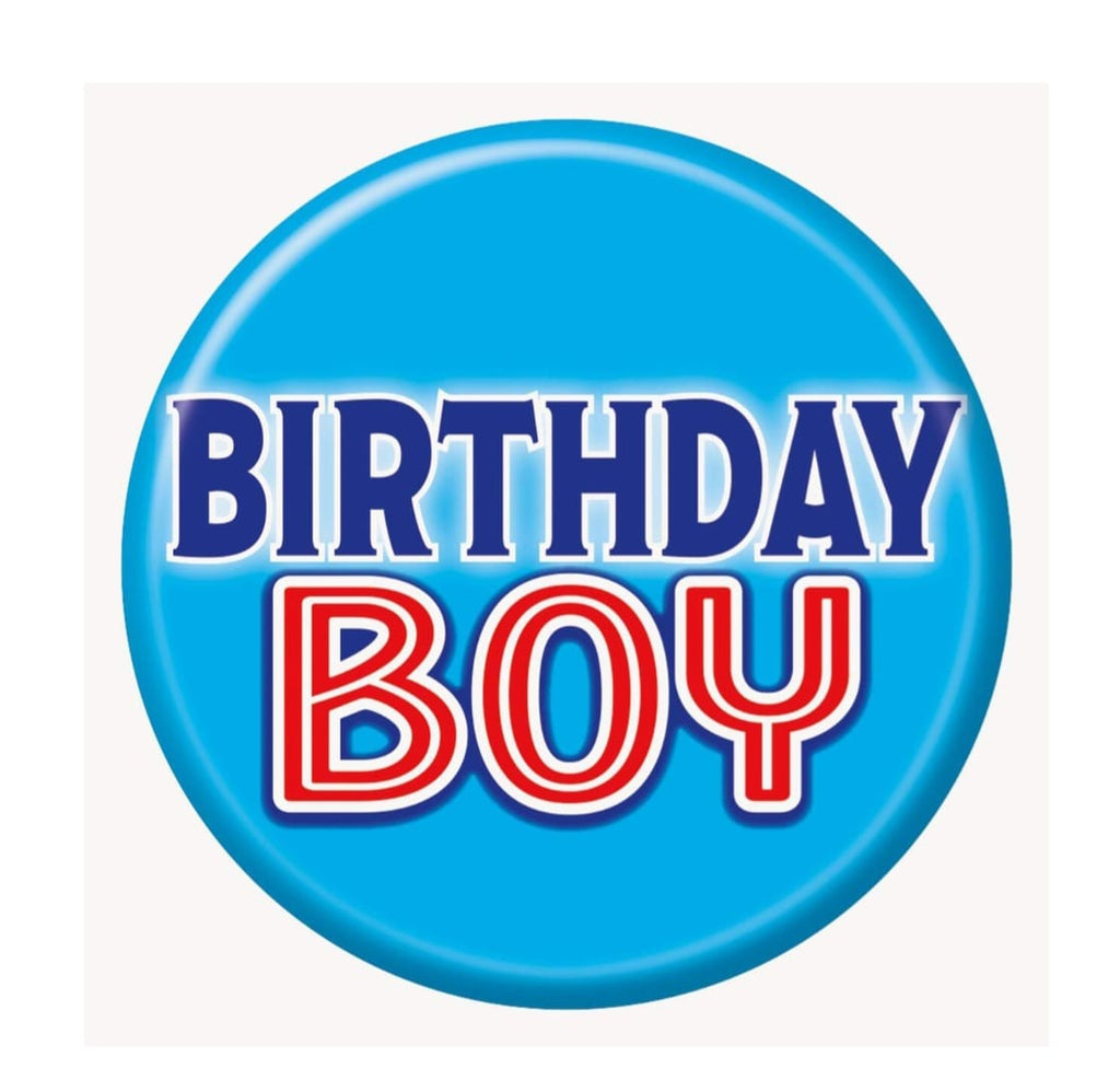 Button badge with 'Birthday Boy' text 