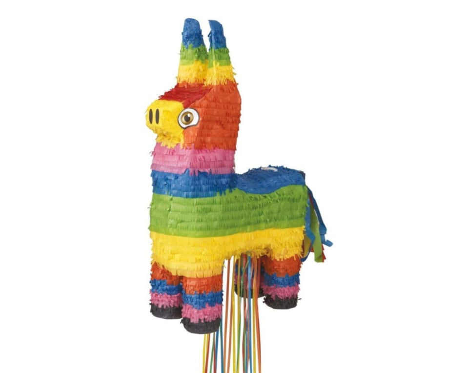 Colorful piñata shaped like a donkey 