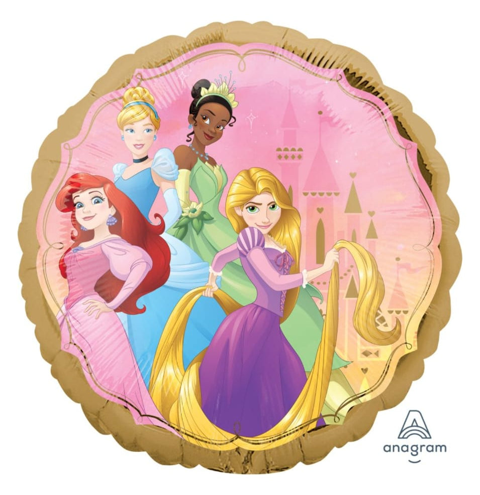 Princess-themed balloon with characters from 'Once Upon a Time'