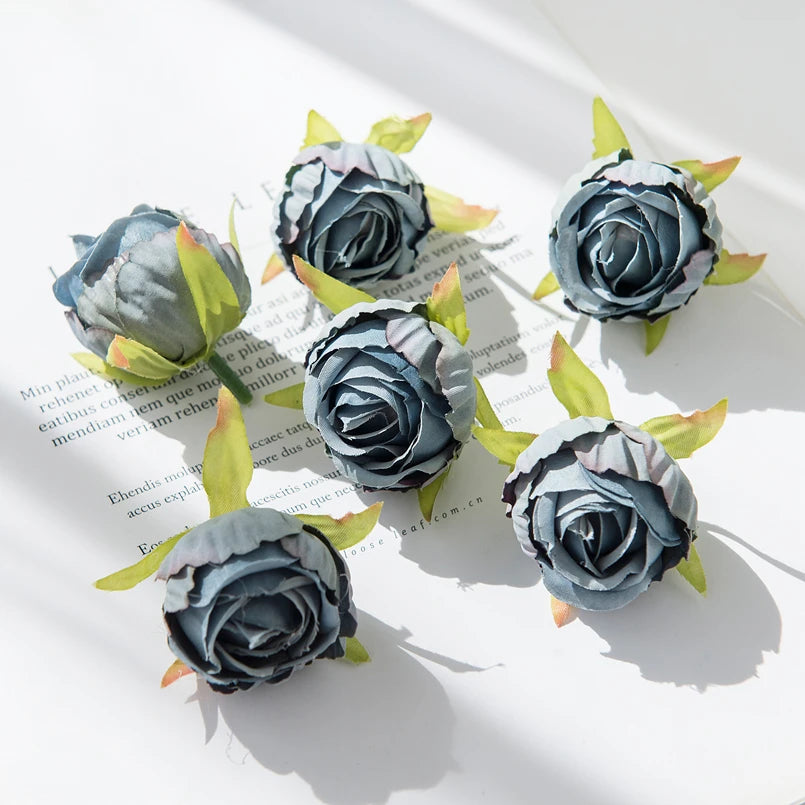 Silk Rose Tea Bud Flower Heads | Bulk Artificial Flowers for Weddings, Wreaths & Gifts