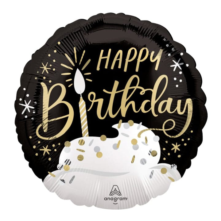 Happy Birthday balloon with cake design 