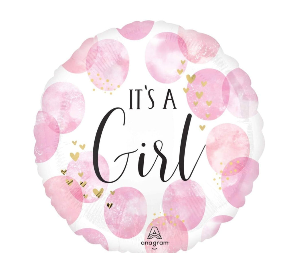 It's a Girl Pink Foil Balloon – 18" Baby Girl Announcement