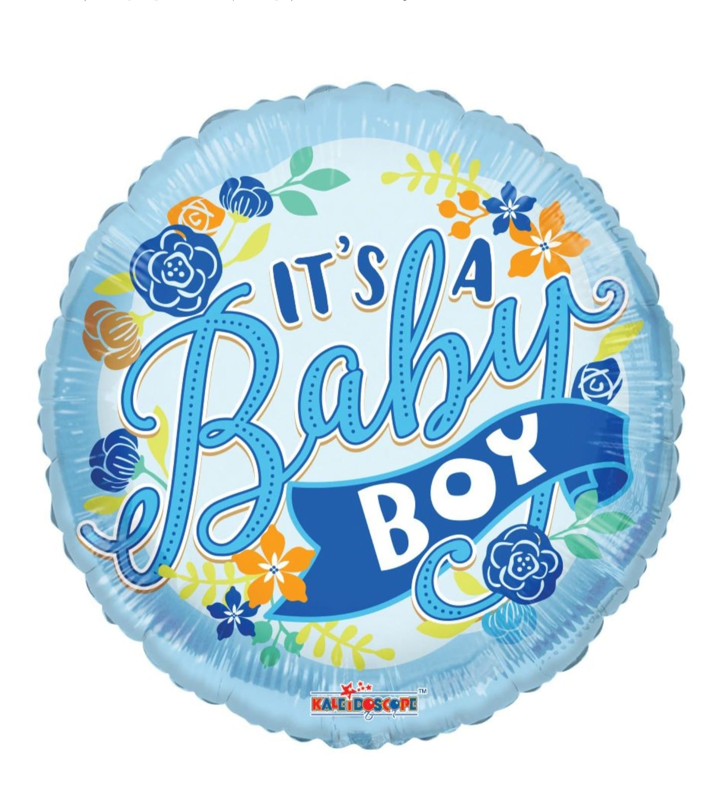 Decorative balloon with 'It's a Baby Boy' text and floral designs 