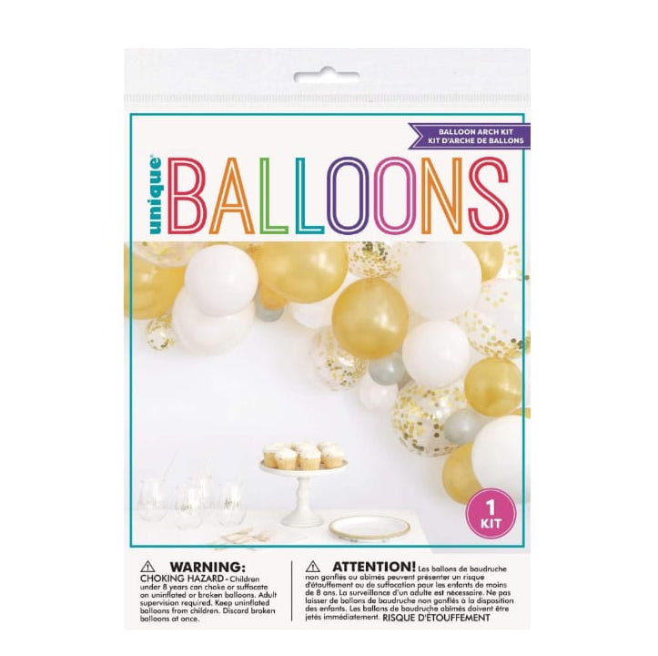 White/ Gold Latex Balloon Arch Kit