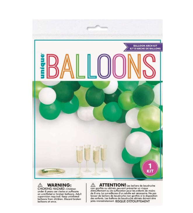 Green and White Latex Balloon Garland