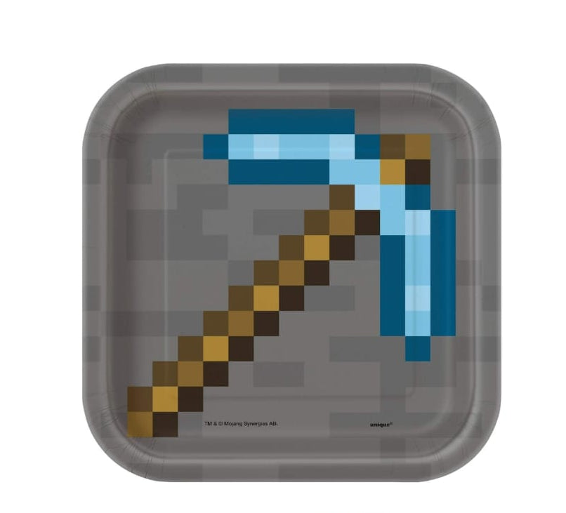 Minecraft-themed disposable dessert plates