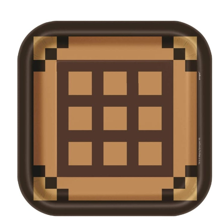 Minecraft-themed disposable lunch plates 