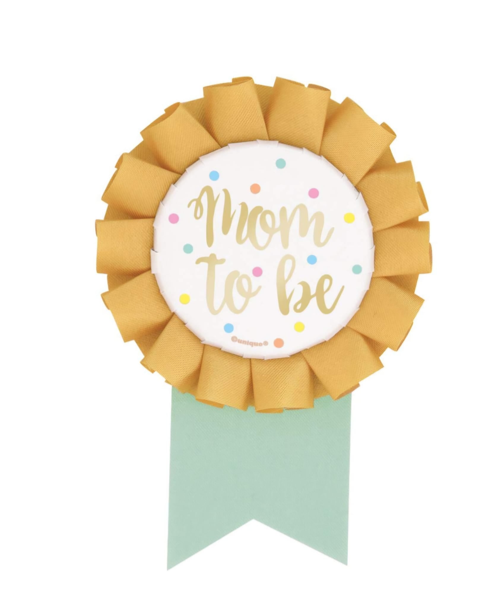 Decorative ribbon with 'Mom to be' text 