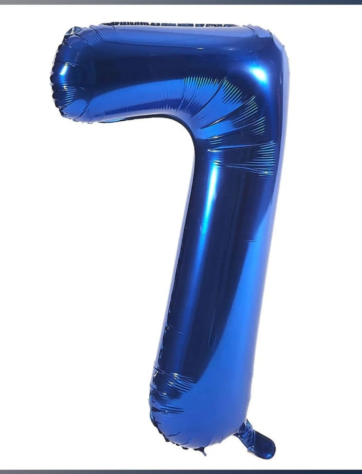 Blue number 7 foil balloon