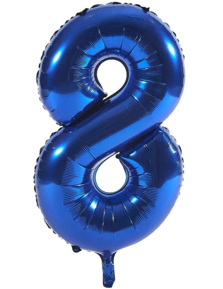 Blue number 8 balloon