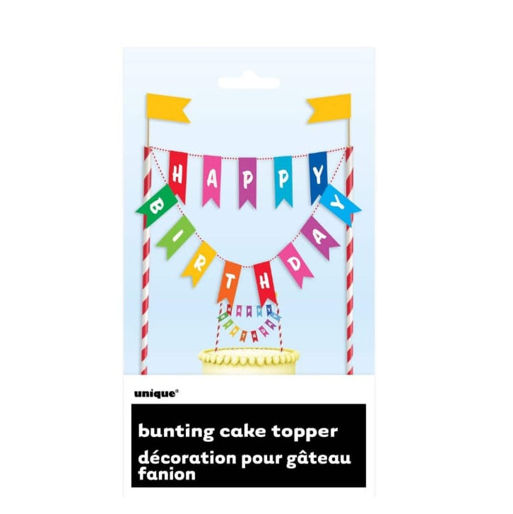 'Happy Birthday' pennant banner cake topper