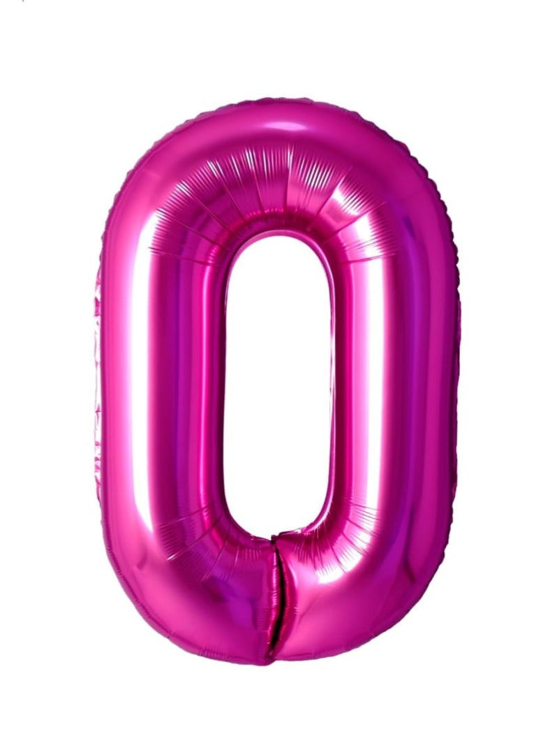 34 inch Number balloon bright pink