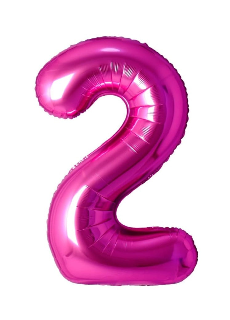 34 inch Number balloon bright pink