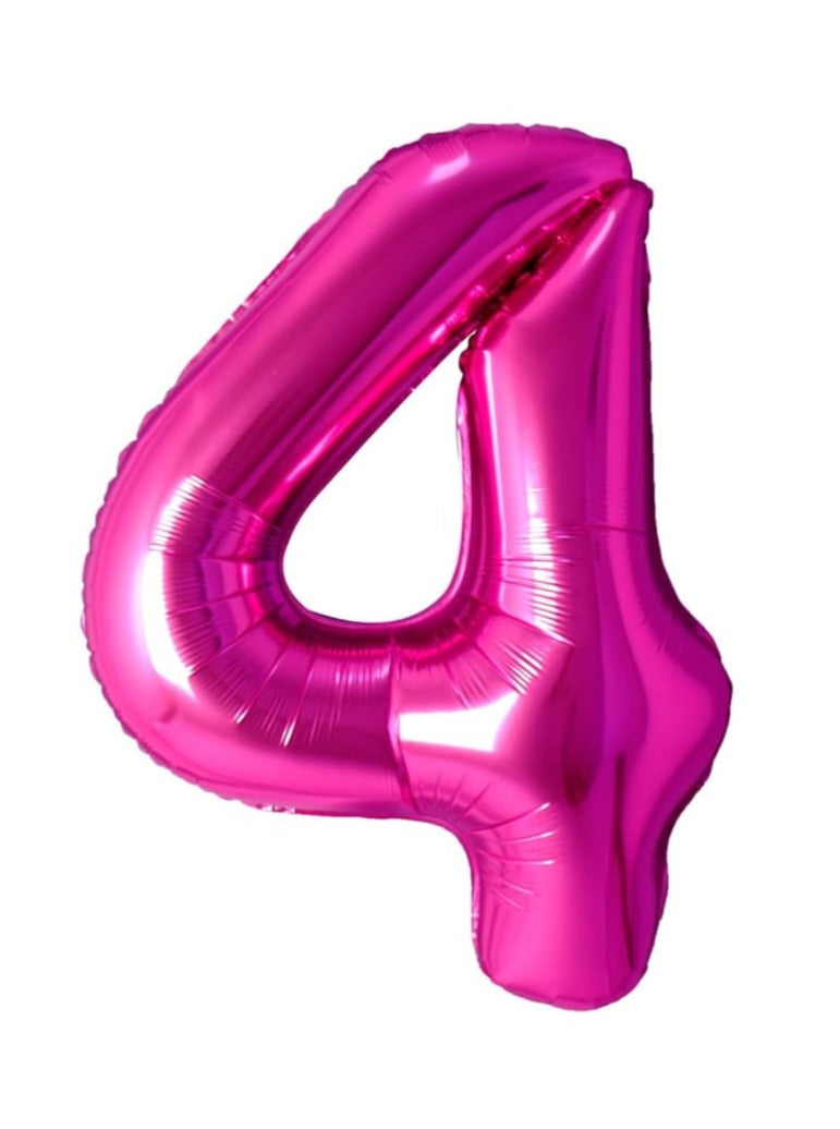 34 inch Number balloon bright pink