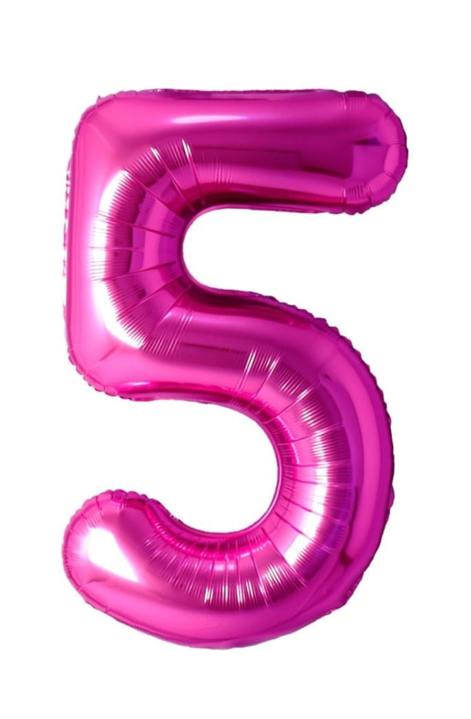 34 inch Number balloon bright pink