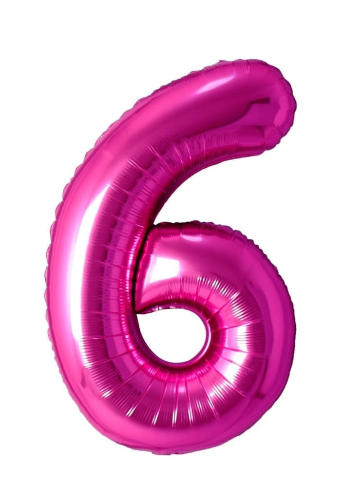 34 inch Number balloon bright pink