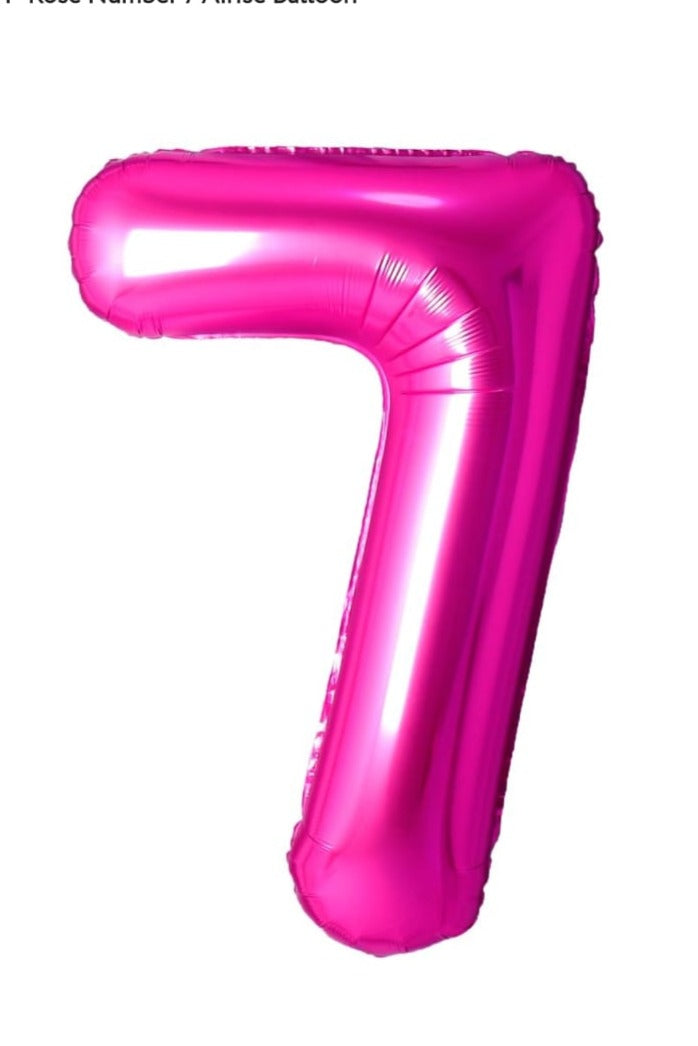 34 inch Number balloon bright pink