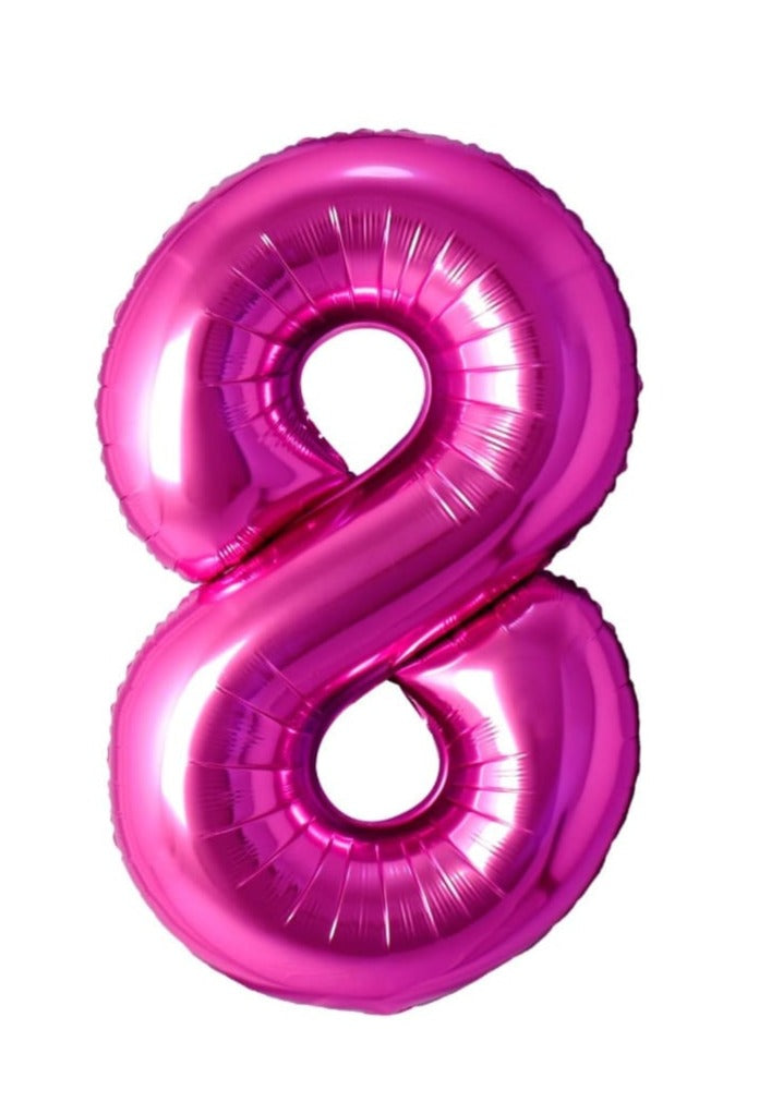 34 inch Number balloon bright pink